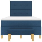 vidaXL Lit à Ressorts avec Matelas & Banc Bleu 120x200 cm Tissu