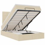 vidaXL Cadre de lit ottoman avec matelas crème 120x200cm tissu