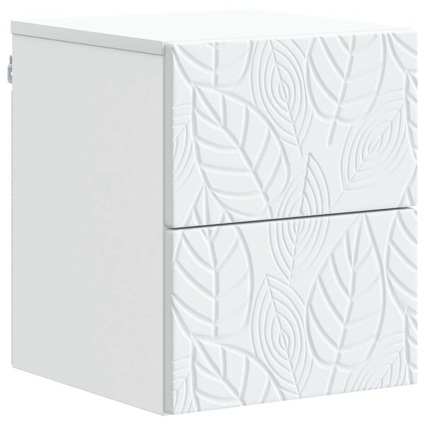 vidaXL Cabinet de chevet mural Blanc 34 5 x 33 x 40 cm