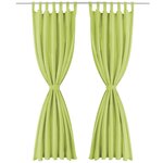 vidaXL Rideau occultant avec boucles 2 Pièces 140 x 245 cm Vert
