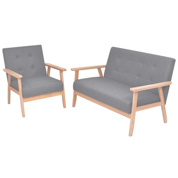 vidaXL Ensemble de canapés 2 Pièces Tissu Gris clair