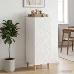 vidaXL Buffet Blanc brillant 33 x 34 5 x 90 cm Bois d'ingénierie