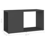 vidaXL Meuble TV Gris 60x24x32 cm Aggloméré