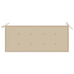 Vidaxl banc de jardin avec coussin beige 240 cm bois de teck massif