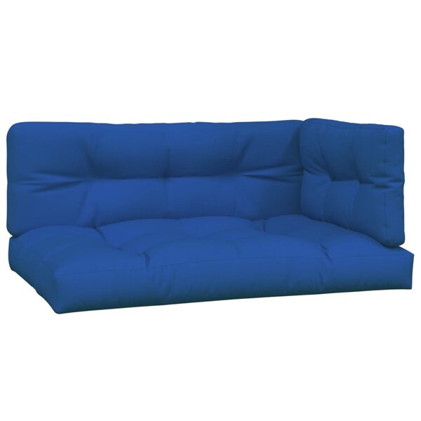 vidaXL Coussins de palette lot de 3 bleu royal tissu