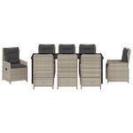 vidaXL Ensemble de salle à manger de jardin 9 pièces gris clair poly rattan