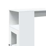 vidaXL Table de bar avec étagères blanc bois d'ingénierie