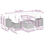 vidaXL Salon de jardin 7 Pièces avec coussins noir résine tressée