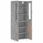 vidaXL Buffet haut Gris béton 69 5x34x180 cm Bois d'ingénierie