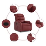 vidaXL Fauteuil inclinable électrique Rouge bordeaux Similicuir