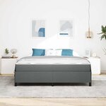 vidaXL Lit à ressorts Gris foncé 180 x 200 cm tissu