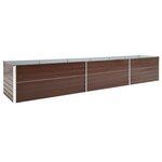 vidaXL Lit surélevé de jardin Acier galvanisé 480x80x45 cm Marron