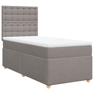 vidaXL Sommier à lattes de lit avec matelas Taupe 100x200 cm Tissu
