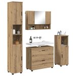 vidaXL Ensemble de mobilier de salle de bain 4 Pièces Chêne artisanal