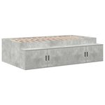 vidaXL Cadre de lit avec rangement Gris béton 80 cm Bois d'ingénierie