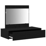 vidaXL Table de maquillage murale chêne noir 83x40x70 cm