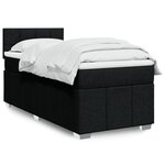vidaXL Sommier à lattes de lit et matelas Noir 80x200 cm Tissu