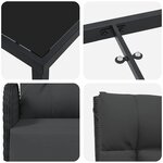 vidaXL Ensemble de salle à manger pour jardin 3 Pièces Noir Poly rotin