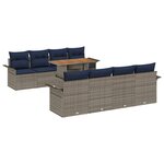 vidaXL Ensemble de canapé de jardin 7 Pièces gris et bleu marine
