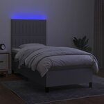 vidaXL Sommier à lattes de lit avec matelas et LED Gris clair 80x200cm