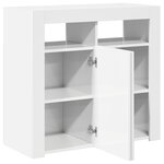 vidaXL Buffet avec lumières LED blanc brillant 80x35x75 cm