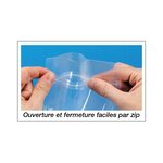 Sachet plastique zip transparent à soudures étanches 16 8x24 5 cm (lot de 250)
