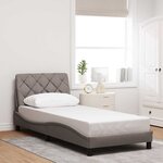 vidaXL Cadre de lit avec LED sans matelas taupe 90x190 cm tissu