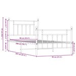 vidaXL Cadre de lit métal sans matelas avec pied de lit blanc 90x200cm
