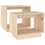 vidaXL Tables basses gigognes 2 Pièces Bois de pin massif