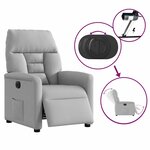 vidaXL Fauteuil inclinable électrique gris nuage tissu
