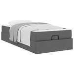 vidaXL Cadre de lit avec matelas avec matelas 2 Pièces Gris Foncé tissu