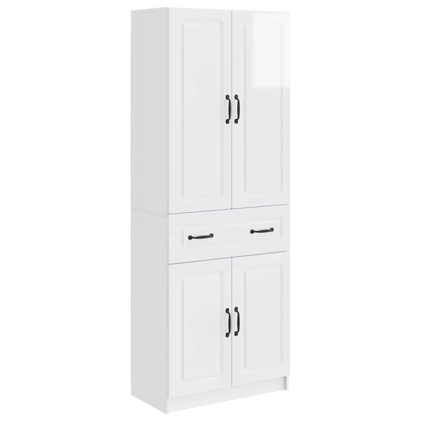 vidaXL Ensemble de Meubles 2 Pièces Blanc brillant Bois d'ingénierie