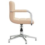 Chaise fauteuil siège pivotante de bureau informatique étude tissu crème 02_0024099