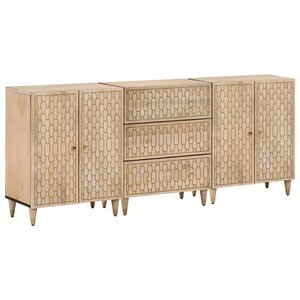 vidaXL Armoires latérales 3 Pièces 60x33x75 cm bois massif de manguier