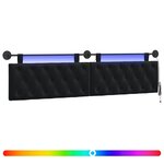 vidaXL Tête de lit suspendue Avec lumière LED Noir Velours