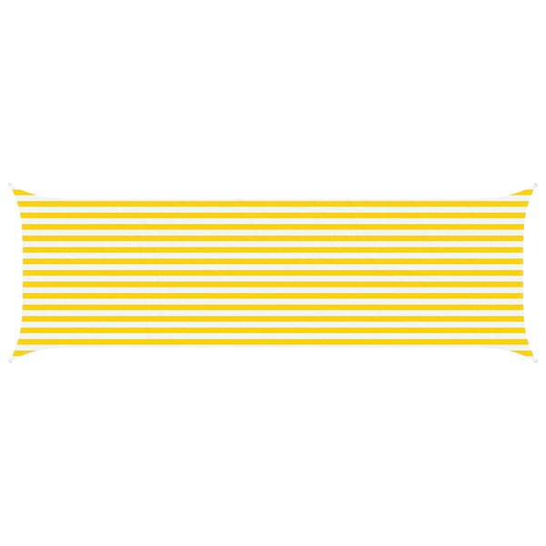 vidaXL Voile d'ombre Jaune et blanc 2 x 6 m 100   polyester Oxford