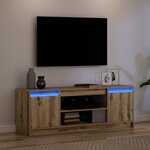 vidaXL Meuble TV Marron 139 5 x 34 x 50 cm Bois d'ingénierie