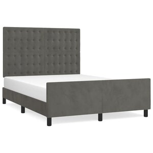 vidaXL Cadre de lit sans matelas gris foncé 140x200 cm velours