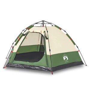 vidaXL Tente de camping cabine 4 personnes vert libération rapide