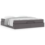 vidaXL Cadre de lit avec matelas Gris 180 x 200 cm Faux cuir
