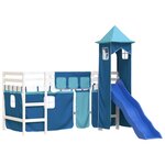 vidaXL Lit mezzanine enfants avec tour sans matelas bleu 80x200 cm