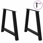 vidaXL Pieds de table à manger en forme de A 2 pièces noir 90 x (72-73) cm acier