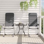 vidaXL Chaises de camping pliables lot de 4 Gris Aluminium