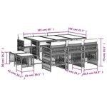 vidaXL Ensemble à manger de jardin et coussins 11 Pièces marron rotin