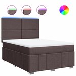 vidaXL Sommier à lattes de lit avec matelas Marron foncé 140x200 cm