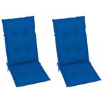 vidaXL Chaises inclinables de jardin 2 Pièces avec coussins Bois d'acacia
