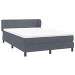 vidaXL Sommier à lattes de lit et matelas gris foncé 160x210cm velours