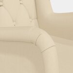 vidaXL Fauteuil et pieds à bascule en bois d'hévéa solide crème Tissu