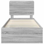 vidaXL Cadre de lit Gris Sonoma 90 x 200 cm Bois de pin massif