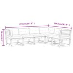 vidaXL Salon de jardin 6 Pièces avec coussins bois massif douglas